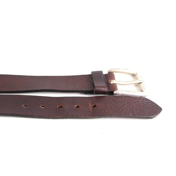 CLASSIC SADDLE BROWN REAL LEATHER 1 3/8"Wd CASUAL DRESS MEN'S BELT Sz 38/95 (X46 - Picture 12 of 13
